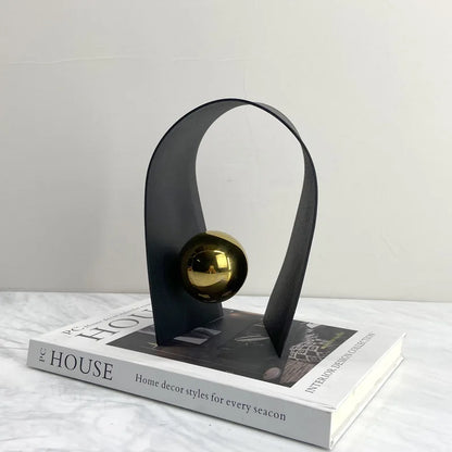 DecorBites™ Golden Sphere Metal Arches Geometric Art Ornaments for Home Decor