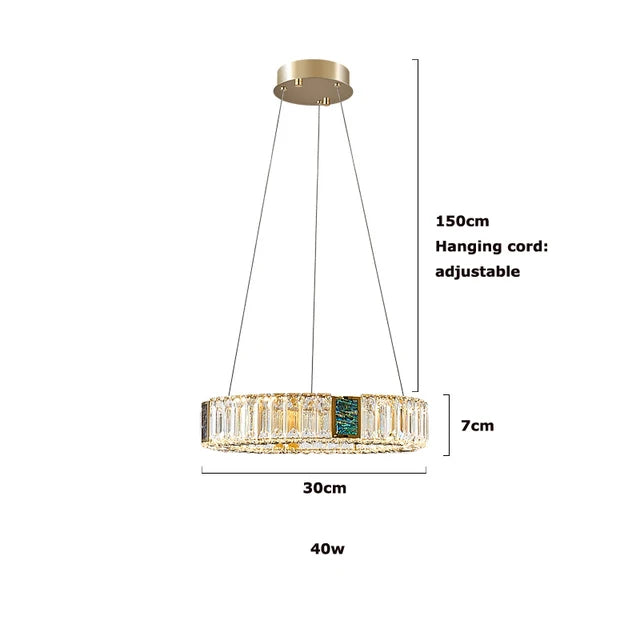 DecorBites™ Golden LED Ring Chandelier for Modern Luxury Living and Dining Spaces