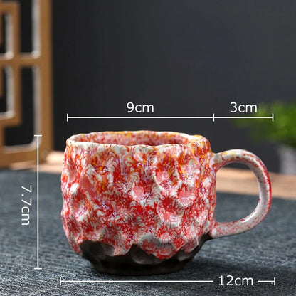 DecorBites™ Hammer Pattern Ceramic Mug Set for Dining Table and Coffee, Tea, Juice