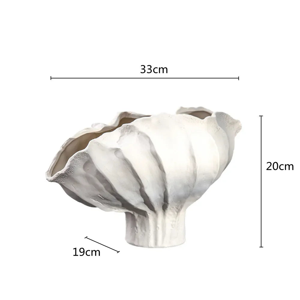 DecorBites™ Ceramic Wavy Flower Vase - Home Decoration and Storage Organization