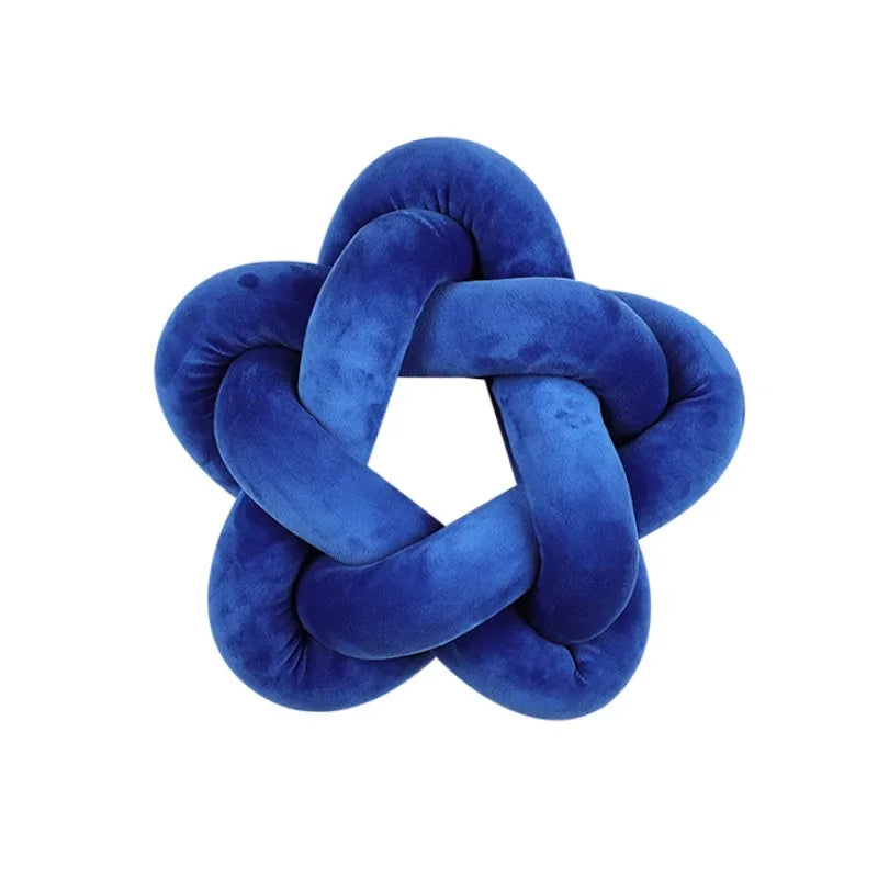 Conjunto de Almohadas de Nudo Estrella Azul Decorbites™ | Cojines Suaves Hechos a Mano para Hogar y Oficina