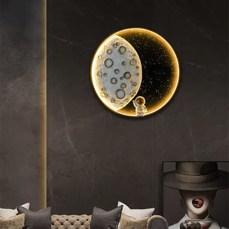 DecorBites™ Astronaut LED Wall Lamp: Modern Nordic Resin Round Decor Light