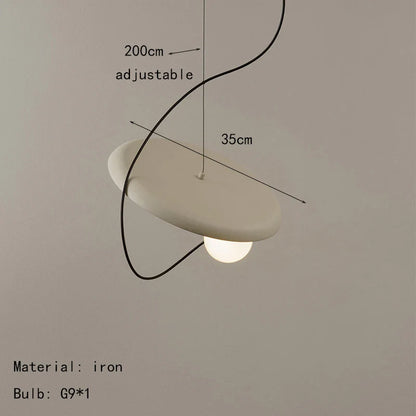Magnetic Attraction White Metal Pendant Light
