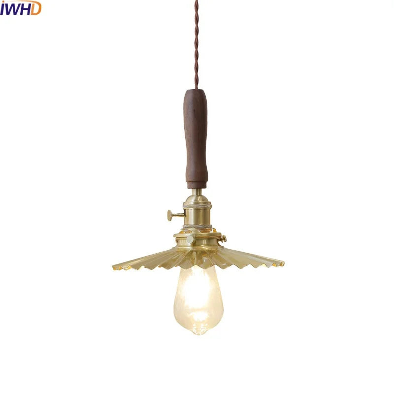 DecorBites™ Copper Walnut LED Pendant Lights, Modern Hanging Lamp for Hallway, Bedroom, Dining Room