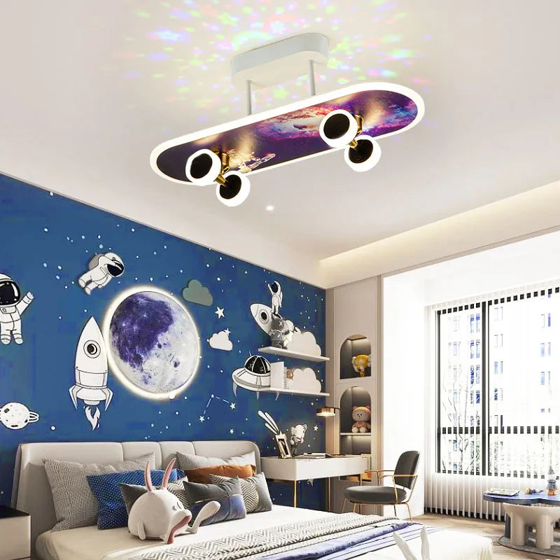 DecorBites™ Cartoon Skateboard Ceiling Light for Children's Room