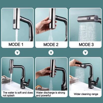 DecorBites™ Digital Display Waterfall Basin Faucet with 3 Modes - Hot Cold Mixer Tap
