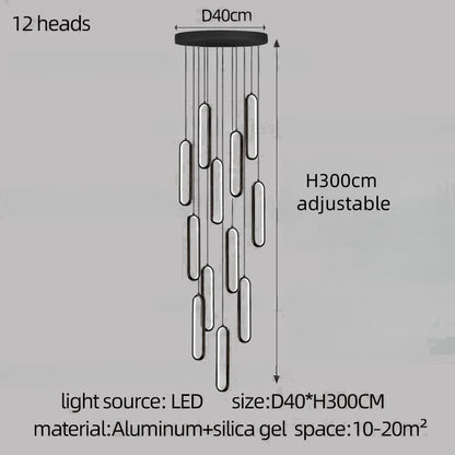 DecorBites™ LED Staircase Branch Chandelier for Modern Living & Dining Rooms