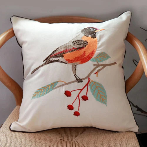 Funda de cojín para sofá DecorBites™ con diseño bordado de mariposa y libélula, diseño europeo.