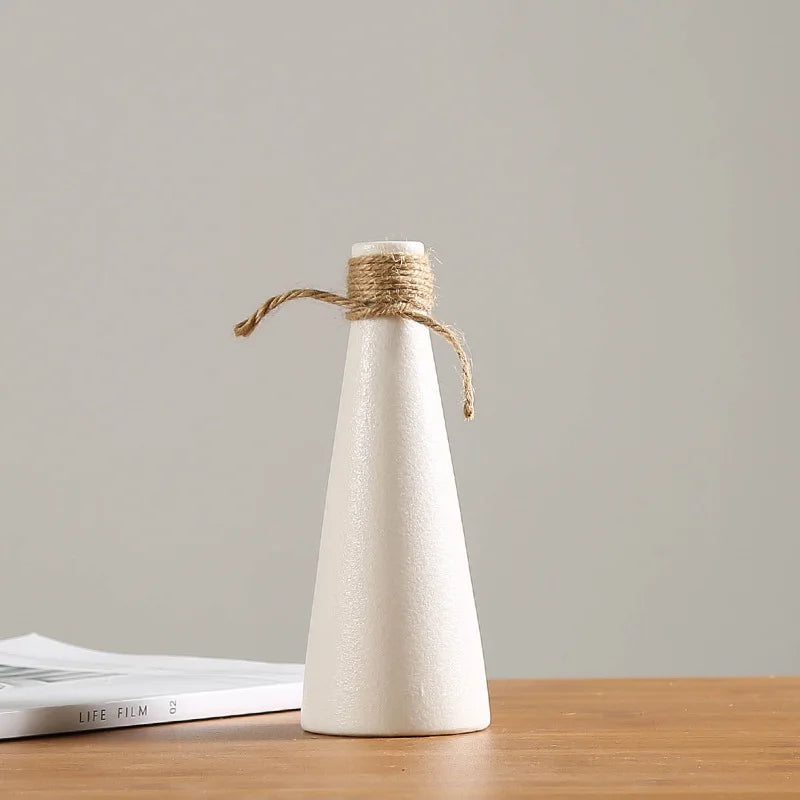 DecorBites™ Japanese Style Ceramic Vases for Modern Home Decor and Artificial Flowers