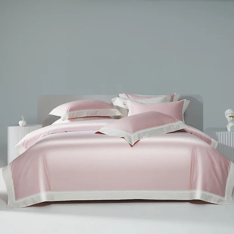 Lace Cotton Bedding Set 1200TC Egyptian King