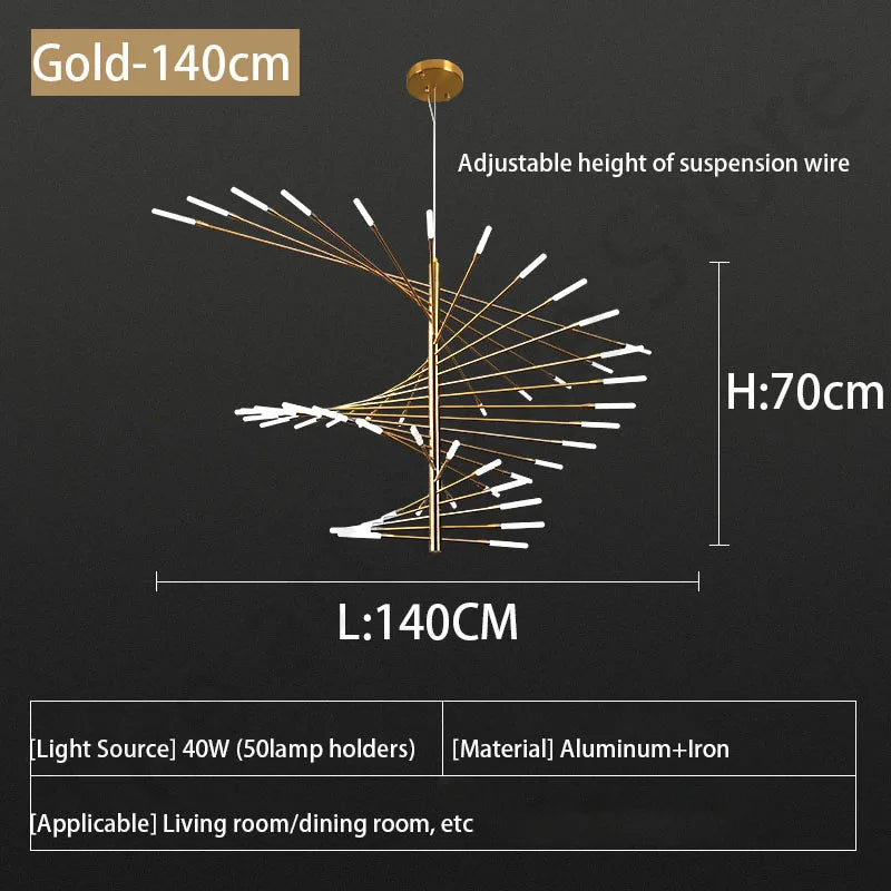 Luz colgante de techo LED Fireworks™ Decorbites - Decoración de habitación moderna de lujo regulable