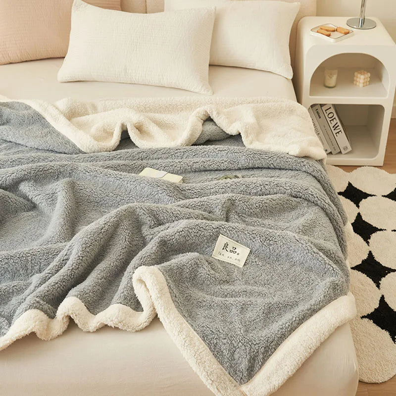 بطانية DecorBites™ من الصوف المرجاني: غطاء أريكة فائق النعومة بمقاس واحد للمكتب، بطانية قيلولة مريحة