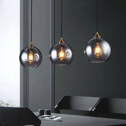 DecorBites™ Glass Ball Pendant Lights: Modern Kitchen Dining Room Ceiling Lamp