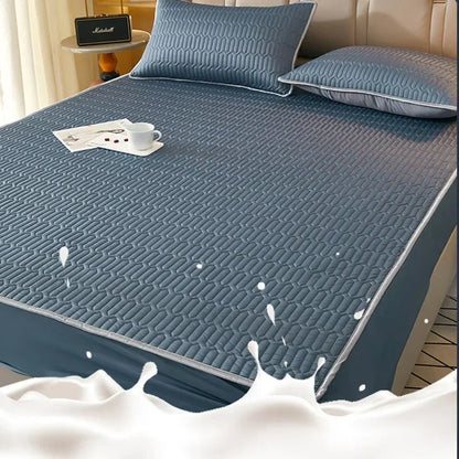 DecorBites™ Cooling Latex Fitted Sheet Set: Soft 3-Layer Mattress Protector for Hot Sleepers