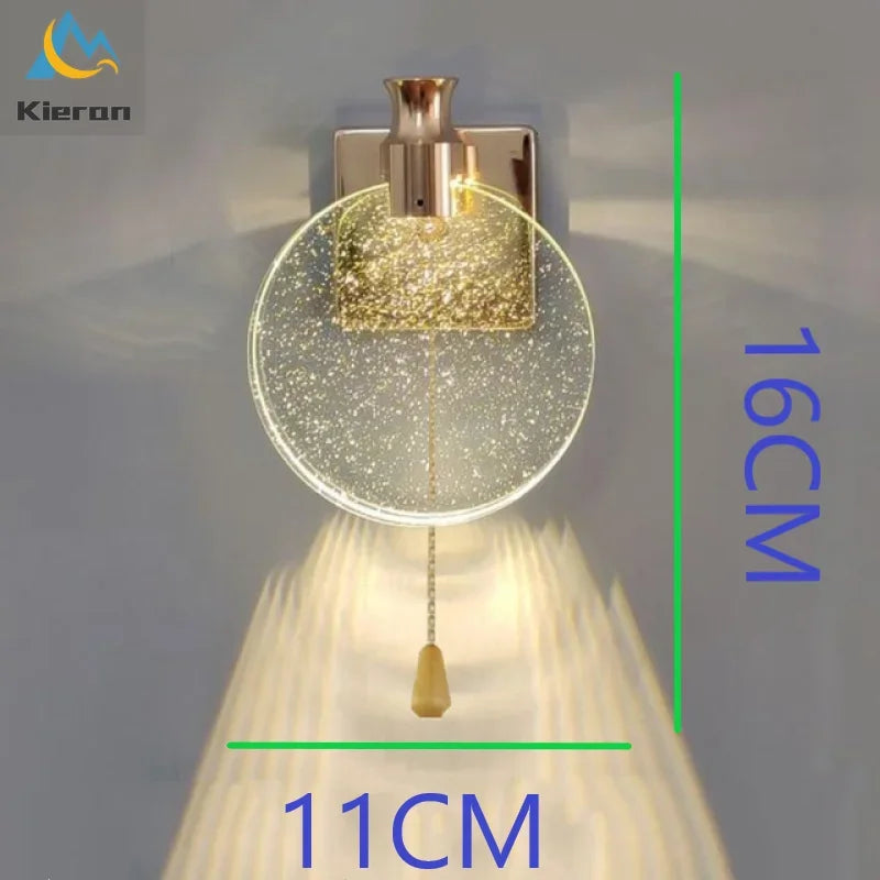 Lámpara de pared LED de cristal DecorBites™ para decoración de dormitorio y sala de estar