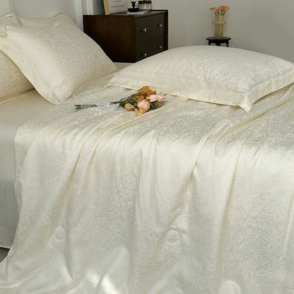 Decobites Silky Soft Cool Champagne Jacquard Summer Comforter Blanket