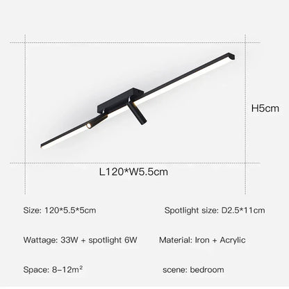 ثريات DecorBites™‎ LED ذات الشريط الأكريليكي الأسود لغرفة المعيشة الداخلية وغرفة الطعام