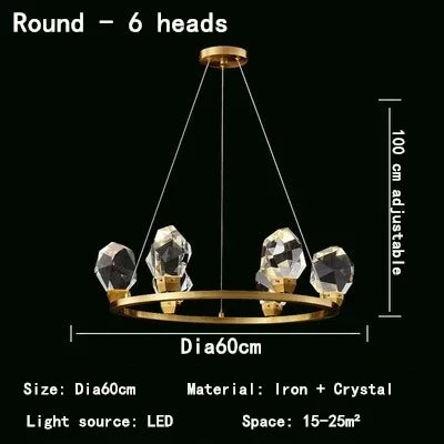 DecorBites™ Crystal Chandelier LED Pendant Lights High-end Nordic Modern Style Indoor Lighting