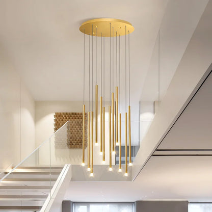 DecorBites™ LED Chandelier: Modern Minimalist Gold Black Wire Adjustable Light Fixture for Dining Room