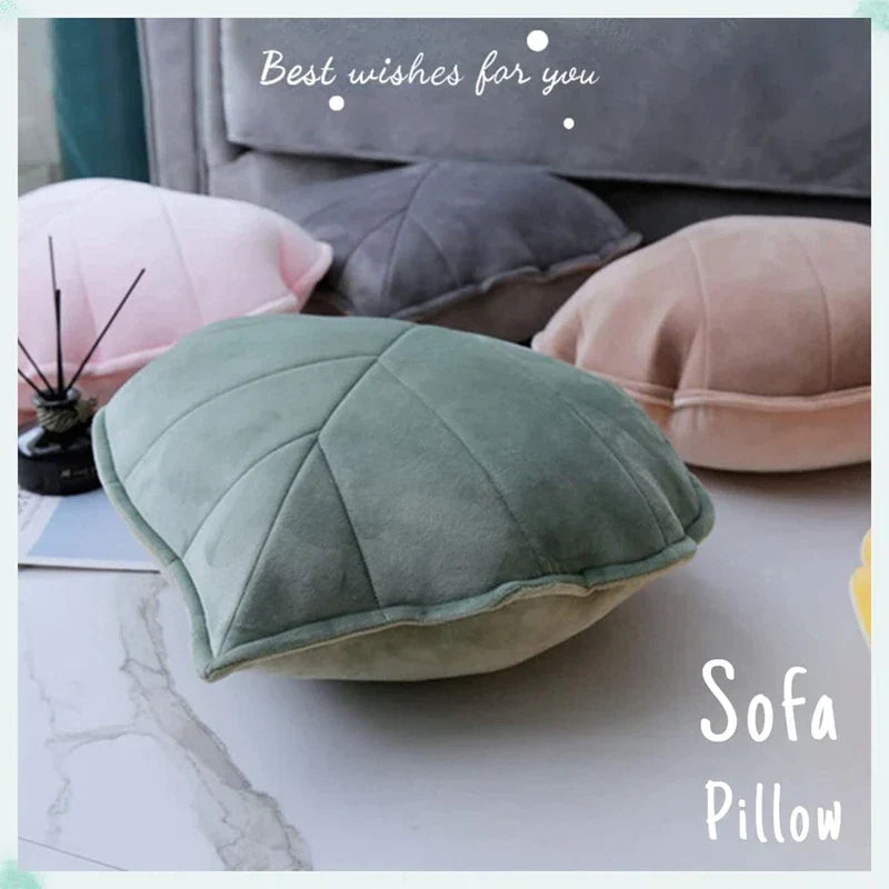 وسائد DecorBites™ ثلاثية الأبعاد على شكل أوراق شجر لتزيين غرفة المعيشة والأريكة