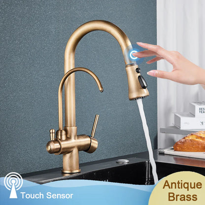 DecorBites™ Black Dual Modes Kitchen Faucet 2 in 1 Pure Water Mixer Tap