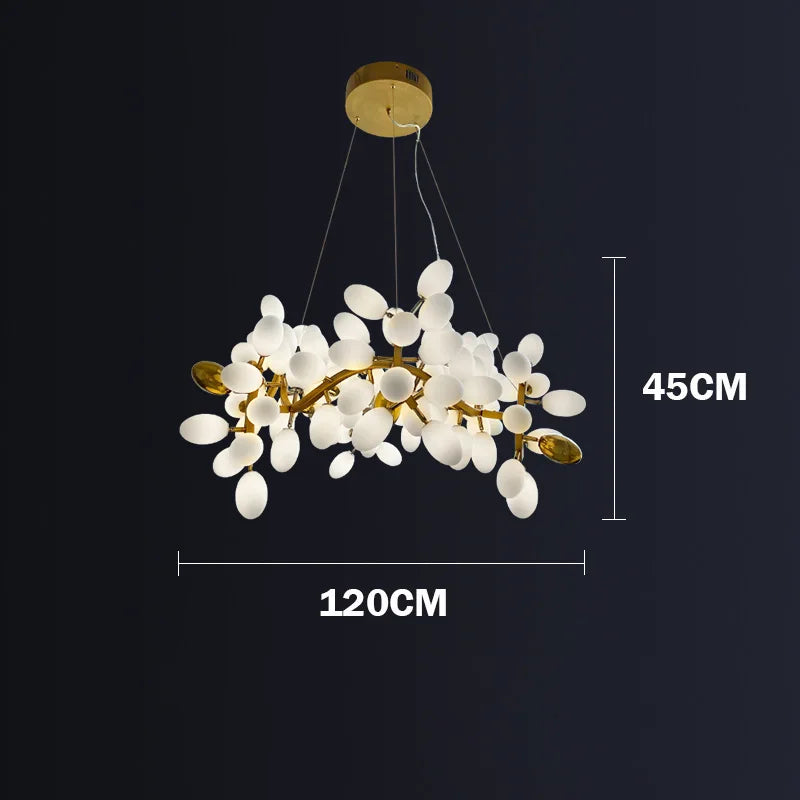 Lámparas colgantes de cristal en forma de candelabro de uva dorada Decorbites™ para sala de estar y comedor