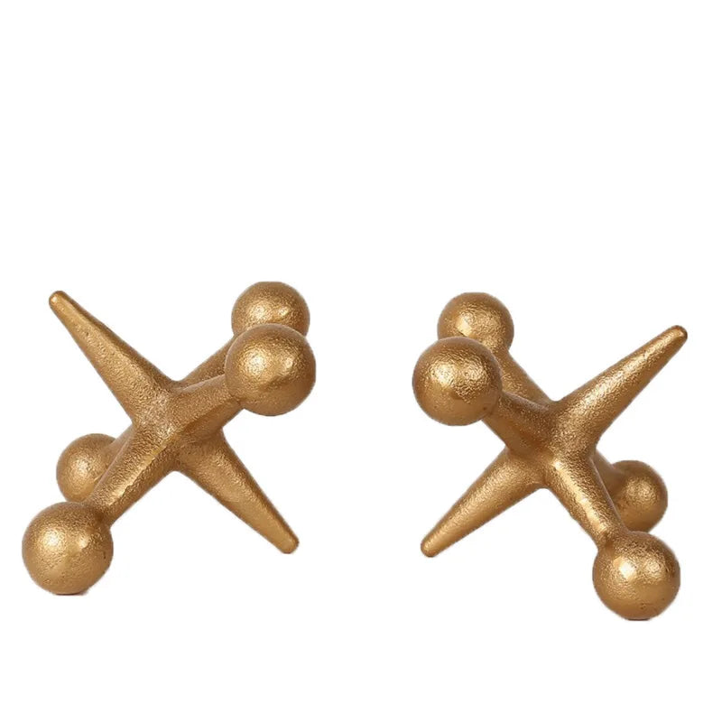 DecorBites™ Golden Geometric Resin Handicrafts Molecular Model Abstract Home Decoration