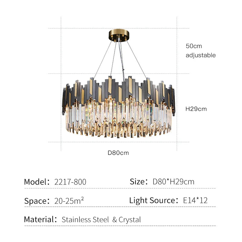 DecorBites™ Crystal LED Chandelier with Remote Control for Home Living Room Kitchen Lighting