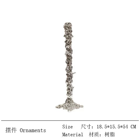 DecorBites™ Golden Candlestick Holder Resin Plated Melt Shape for Wedding & Home Decor