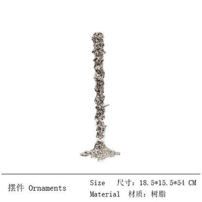 DecorBites™ Golden Candlestick Holder Resin Plated Melt Shape for Wedding & Home Decor