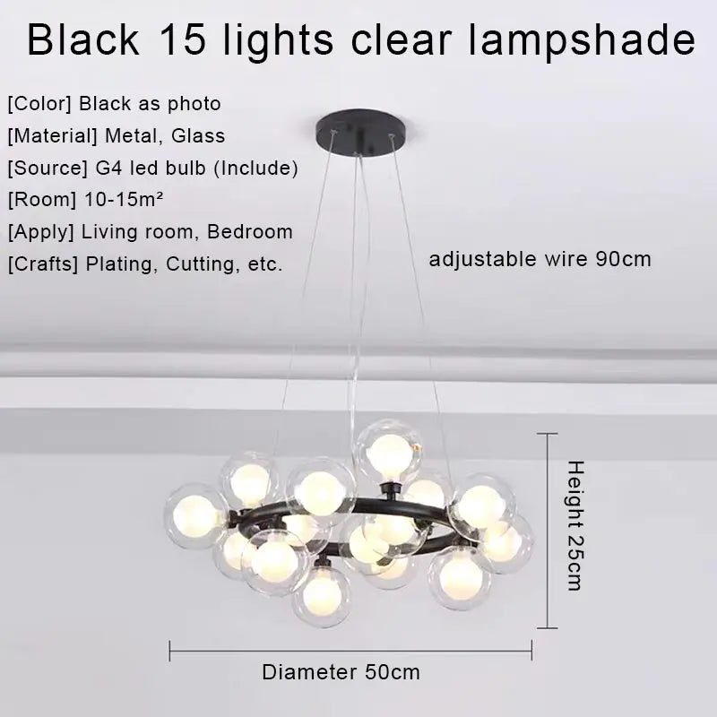 DecorBites™ Gold LED Chandelier, Modern Pendant Light for Living Room, Kitchen, Bedroom, Dining Room