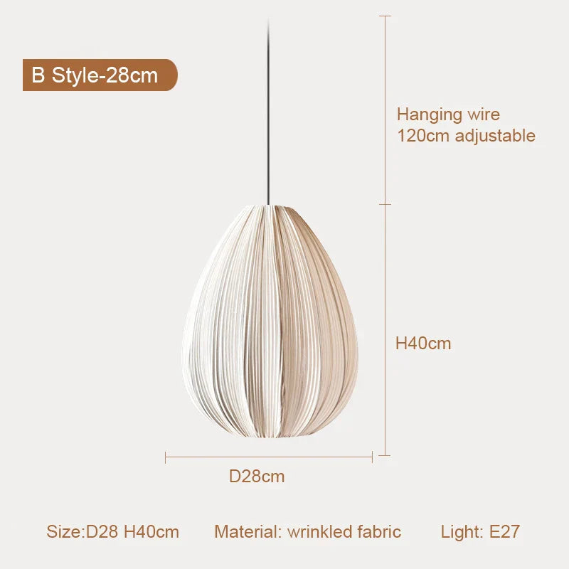 Decorbites™ Japanische Wabi-Sabi Faltenstoff-Pendantleuchten für Esszimmer & Schlafzimmer