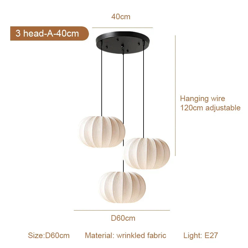Decorbites™ Japanische Wabi-Sabi Faltenstoff-Pendantleuchten für Esszimmer & Schlafzimmer