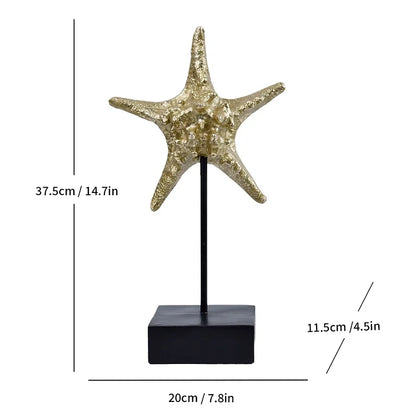 DecorBites™ Gold-plated Mermaid Statue Resin Sculpture Room Decor Marine Organism Ornament