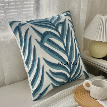 DecorBites™ Leaf Embroidered Cotton Cushion Cover Set - Home Decor Pillow Covers 45x45