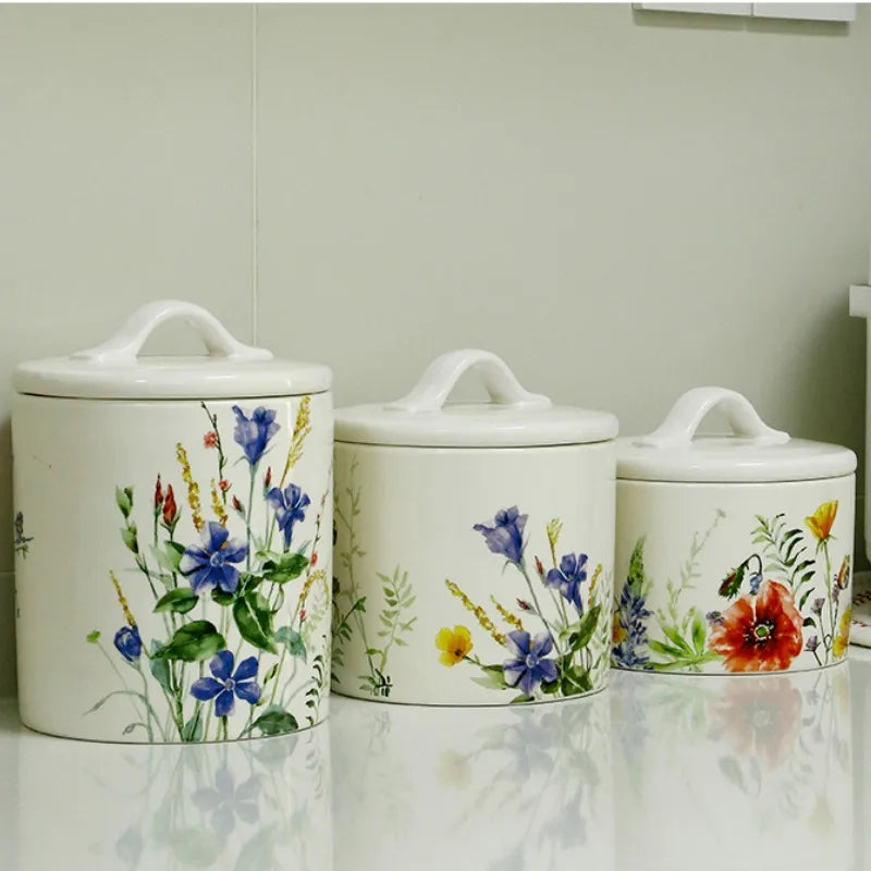 DecorBites™ Large Silicone Sealed Flower Storage Jar, Nut & Tea Caddy, Snack Can, Sugar & Spice Canister