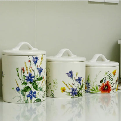 DecorBites™ Large Silicone Sealed Flower Storage Jar, Nut & Tea Caddy, Snack Can, Sugar & Spice Canister