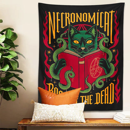 Decobites Mystical Cat Tapestry Wall Hanging Tarot Witchcraft Bohemian Home Decor