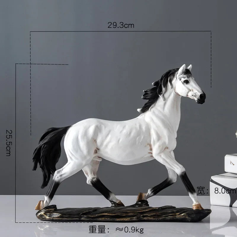 DecorBites™ Elegant Horse Resin Statue for Home Office Decor