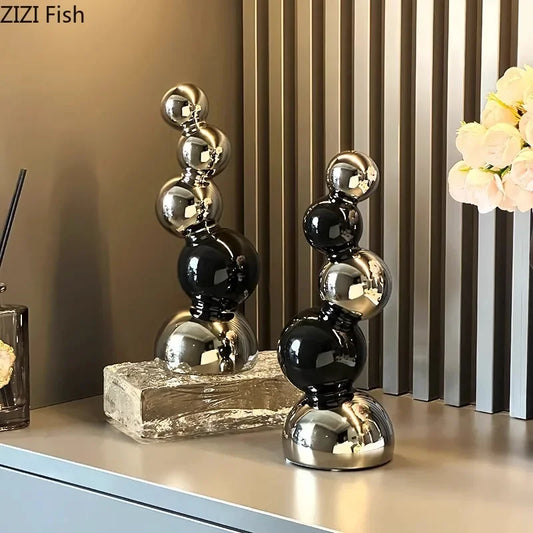 DecorBites™ Abstract Ceramic Sculpture Ornaments Modern Desk Decoration Room Aesthetics Decor