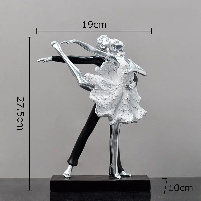 DecorBites™ Golden Tango Dancer Couple Sculpture Home Decor Figurines