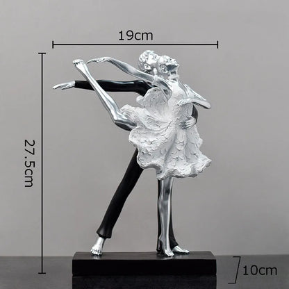 DecorBites™ Golden Tango Dancer Couple Sculpture Home Decor Figurines