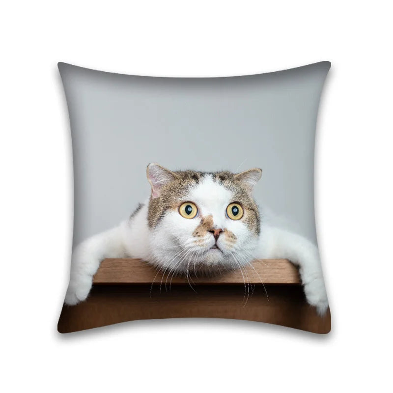DecorBites™ Cute Cat Anime Pillow Case – 45x45cm Cartoon Cushion Cover for Home and Office