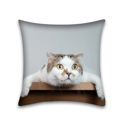 DecorBites™ Cute Cat Anime Pillow Case – 45x45cm Cartoon Cushion Cover for Home and Office