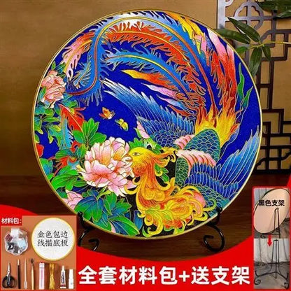 DecorBites™ Cloisonne Silk Enamel Painting DIY Kit - Beginner Handmade Material Package