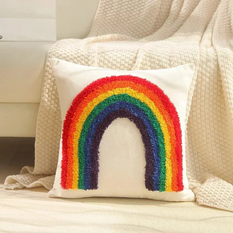 DecorBites™ Bohemian Tufted Tassel Cushion Cover | Plush Embroidered Decorative Pillow for Sofa