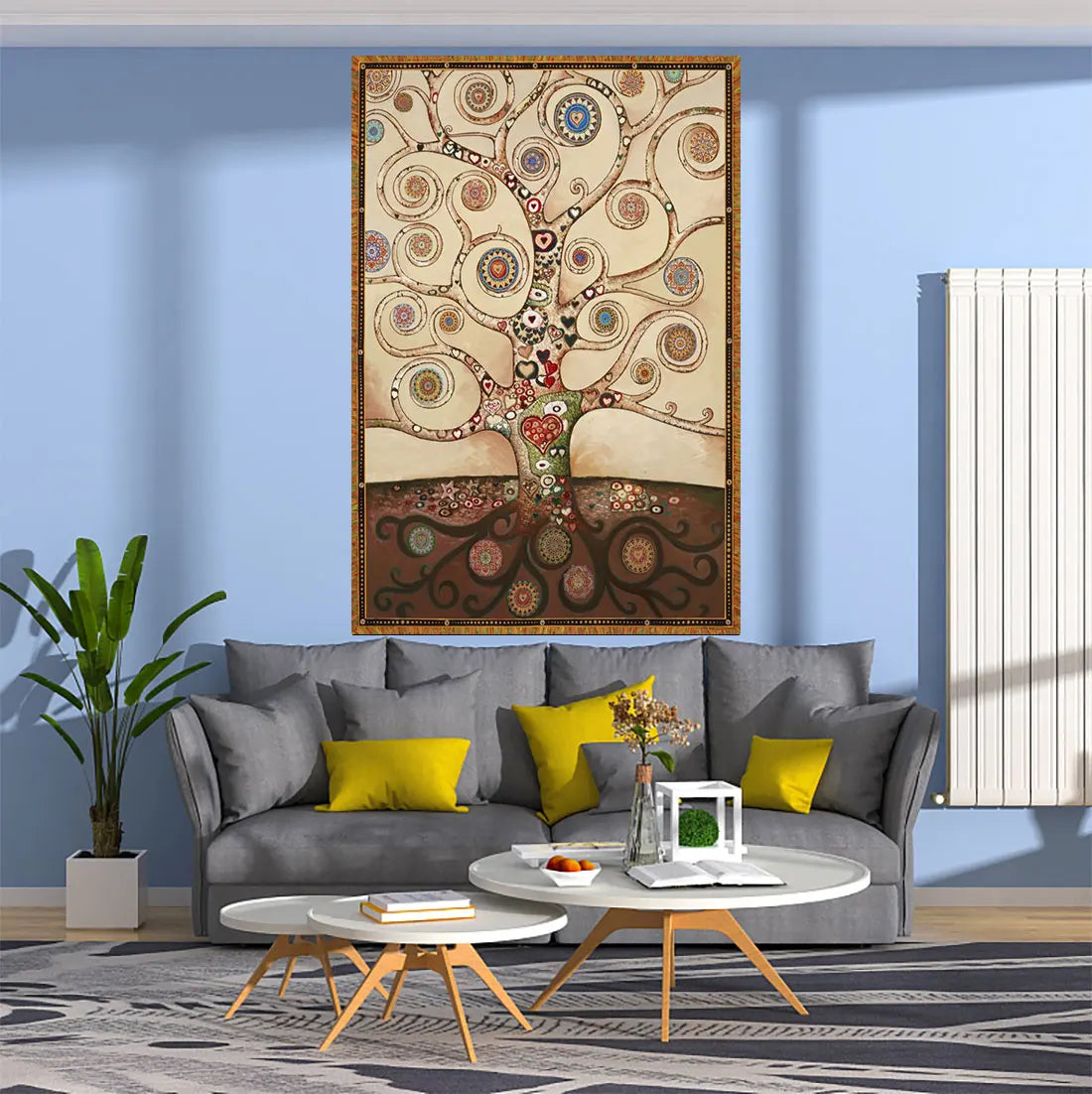 Decobites Chakra Trees Life Tapestry: Bohemian Style Wall Hanging & Home Decor