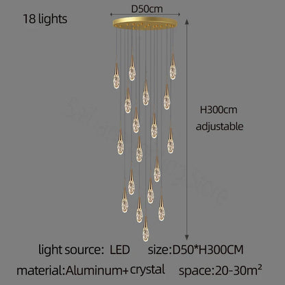 DecorBites™ Diamond Crystal Chandelier - Gold Interior Designer Living Room Lamp