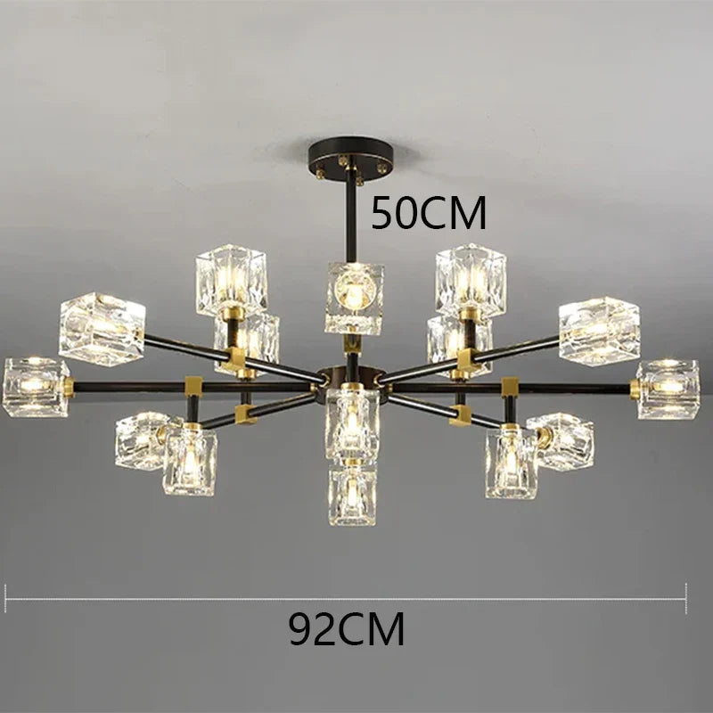 DecorBites™ Crystal Chandelier Pendant Light for Living Room Bedroom Ceiling, Luxury Indoor Lighting