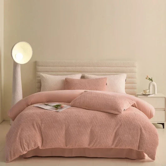 DecorBites™ 2024 Winter Fleece Bedding Set King Queen Twin Double Duvet Cover Kit